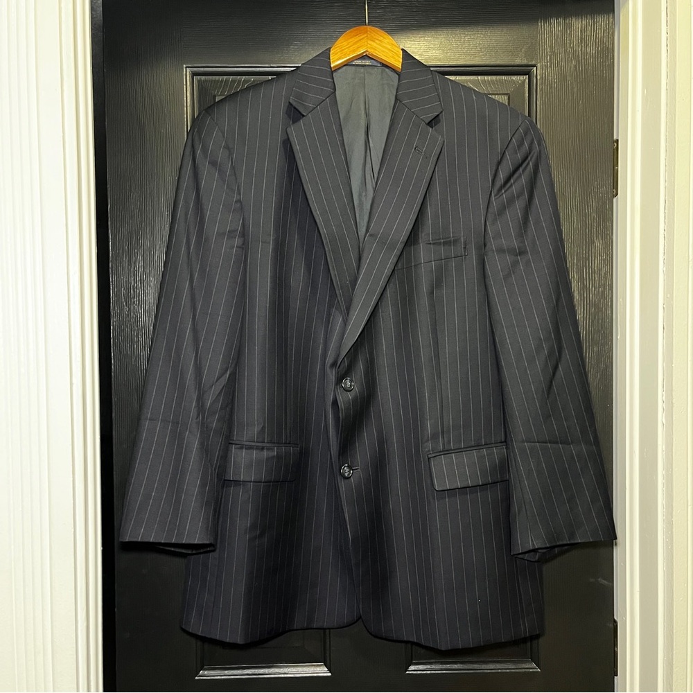 Nordstrom Gold Pinstripe Suit Jacket 8397 USA Made 46R